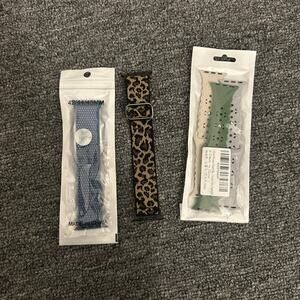 Lot of 5 38mm-45mm replacement bands blue Cheetah Print Floral Smart Watch